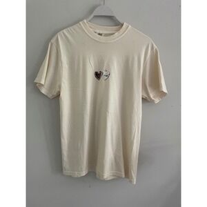 Comfort Colors Oceans Rivers Heart Locket Graphic T-Shirt Ivory Mens Medium